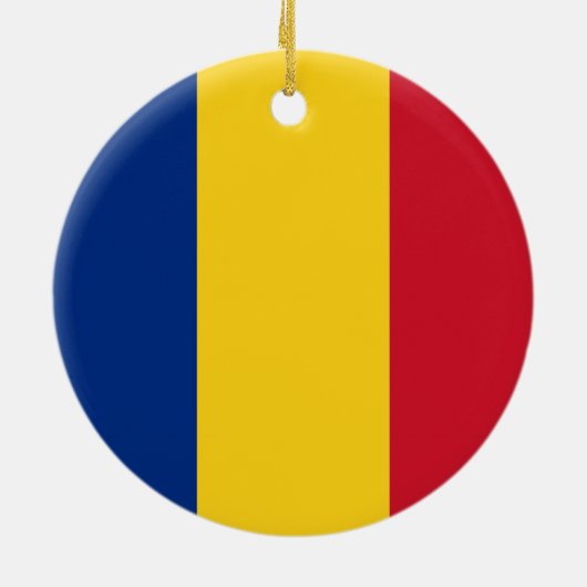 Versiering met vlag van Roemenië Keramisch Ornament (Achterkant)