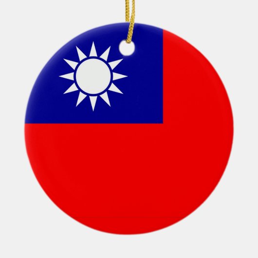 Versiering met vlag van Taiwan Keramisch Ornament (Voorkant)