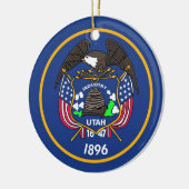 Versiering met vlag van Utah Keramisch Ornament (Links)