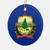 Versiering met vlag van Vermont Keramisch Ornament (Links)