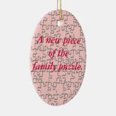 Versiering - Nieuw stuk van de familiepuzzel (roze Keramisch Ornament (Rechts)
