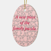 Versiering - Nieuw stuk van de familiepuzzel (roze Keramisch Ornament (Links)