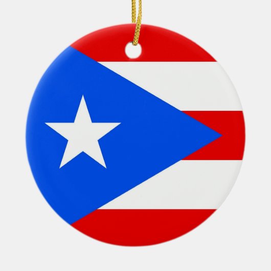 Versiering onder de vlag van Puerto Rico Keramisch Ornament (Voorkant)