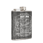  versiering op een roestkleurige donkerhoutwachtfl heupfles (Rechts)