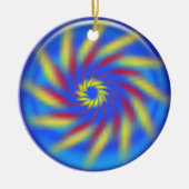 Versiering - Pinrad in 3d blauwe bal Keramisch Ornament (Voorkant)