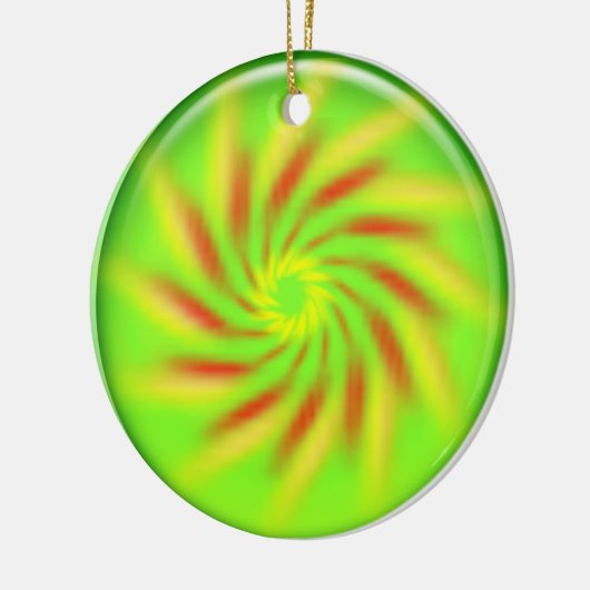 Versiering - Pinrad in 3d groene bal Keramisch Ornament (Links)