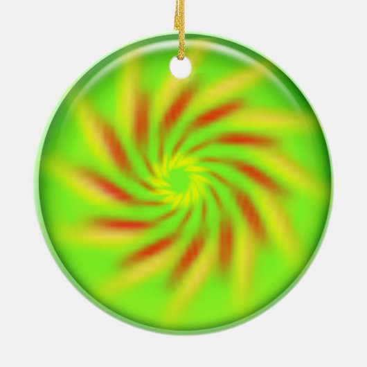 Versiering - Pinrad in 3d groene bal Keramisch Ornament (Achterkant)