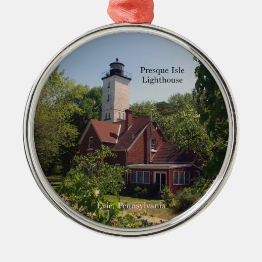 Versiering presque Isle Lighthouse Erie Metalen Ornament (Voorkant)