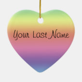 Versiering - regenboogkleuren en het hart van de f keramisch ornament (Achterkant)