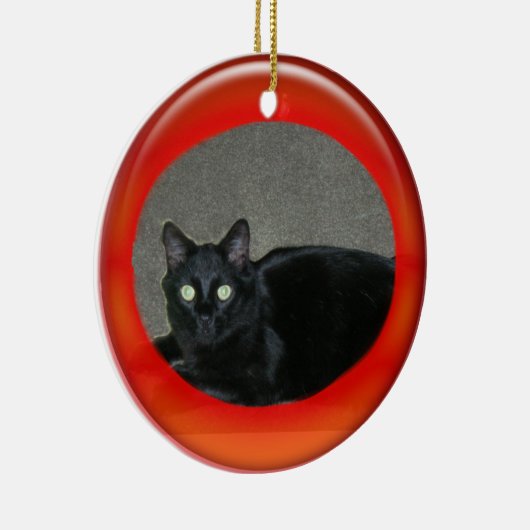 Versiering - Rode bal personaliseren Keramisch Ornament (Rechts)