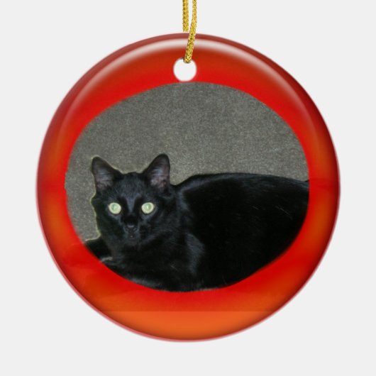 Versiering - Rode bal personaliseren Keramisch Ornament (Voorkant)