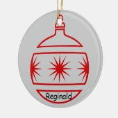 Versiering - Rode sterren, naam, jaar Keramisch Ornament (Links)