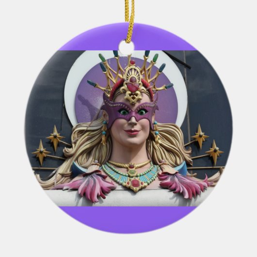 Versiering, rond, Vegas # 1 Keramisch Ornament (Voorkant)