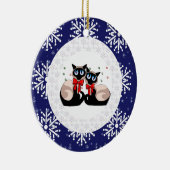 Versiering - Siamese kerstkatten Keramisch Ornament (Rechts)