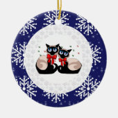 Versiering - Siamese kerstkatten Keramisch Ornament (Voorkant)