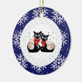 Versiering - Siamese kerstkatten Keramisch Ornament (Links)