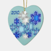 Versiering - Sneeuwvlokken 201x Keramisch Ornament (Links)