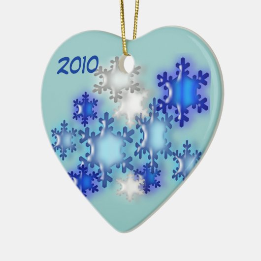 Versiering - Sneeuwvlokken 201x Keramisch Ornament (Links)