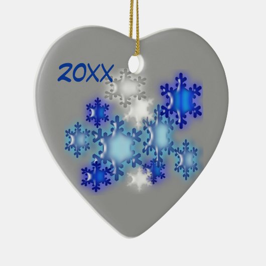 Versiering - Sneeuwvlokken 20xx Keramisch Ornament (Rechts)