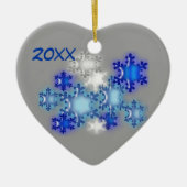 Versiering - Sneeuwvlokken 20xx Keramisch Ornament (Voorkant)