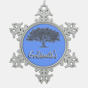 Versiering - Snowflake - Familieboom met naam Tin Sneeuwvlok Ornament