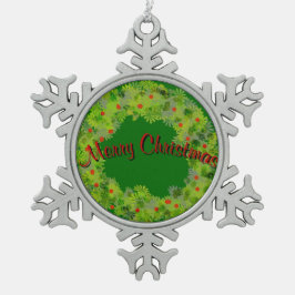 Versiering - Snowflake - Wreater met groet Tin Sneeuwvlok Ornament