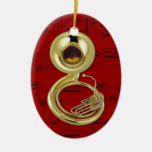 Versiering - Sousaphone (Tuba) - Kies uw kleur Keramisch Ornament (Voorkant)