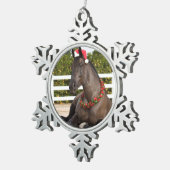 Versiering tractorpaarden tin sneeuwvlok ornament (Rechts)