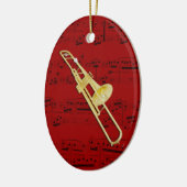 Versiering - Trombone (klep) - Kies uw kleur Keramisch Ornament (Links)