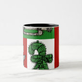  versiering tweekleurige koffiemok (Center)