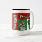 versiering tweekleurige koffiemok (Voorkant rechts)