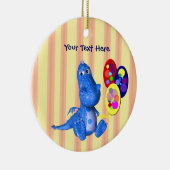  versiering van blauwe drakenballonnen keramisch ornament (Rechts)