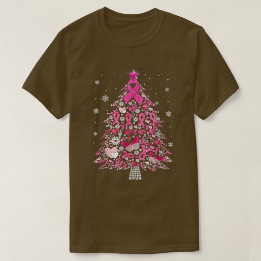 Versiering van borstkanker kerstboom S T-shirt (Design voorkant)