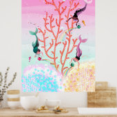 Versiering van de Koraaltuin voor kinderen Poster (Keuken)