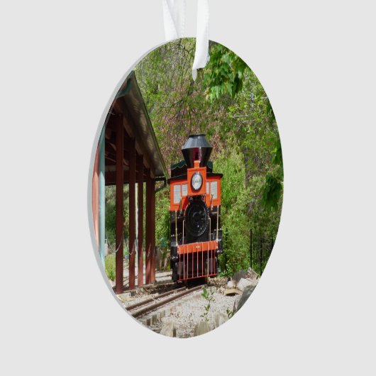 Versiering van de treinmotor ornament (voorkant)