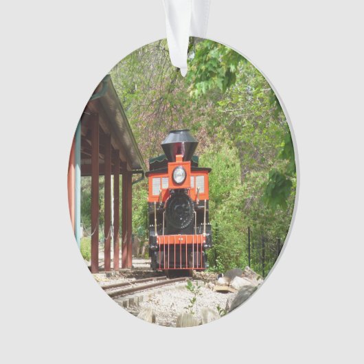 Versiering van de treinmotor ornament (voorkant)