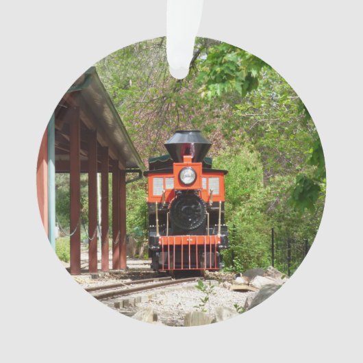 Versiering van de treinmotor ornament (voorkant)