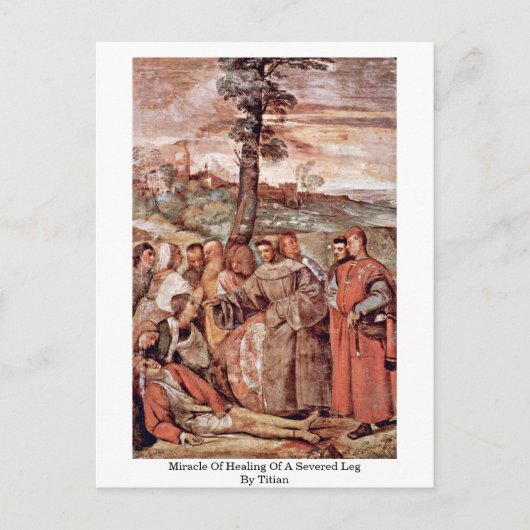 Versiering van een ernstig been door tiaan briefkaart (Voorkant)