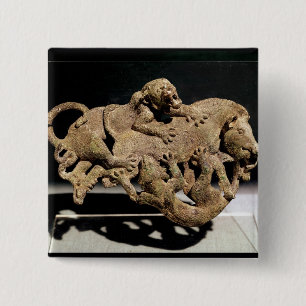 Versiering van een wilde beer vierkante button 5,1 cm