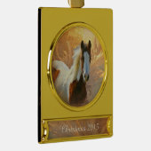 Versiering van geblindeerde kerstfeestbanner verguld banner ornament (Rechts)