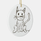 Versiering van gekleurd Kat - blauw Keramisch Ornament (Rechts)