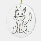 Versiering van gekleurd Kat - blauw Keramisch Ornament (Links)