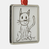 Versiering van geschilderd Kat Metalen Ornament (Rechts)