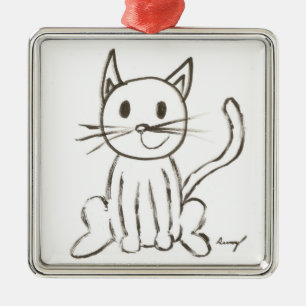 Versiering van geschilderd Kat Metalen Ornament