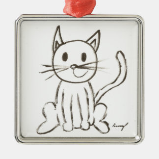Versiering van geschilderd Kat Metalen Ornament