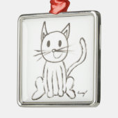 Versiering van geschilderd Kat Metalen Ornament (Links)