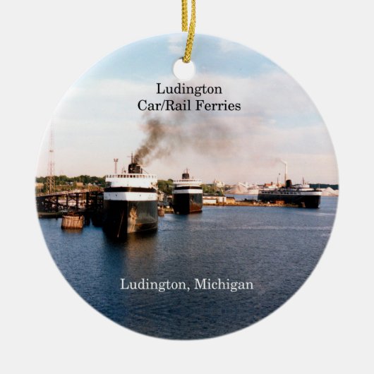 versiering van Ludington Car/Rail Ferries Keramisch Ornament (Voorkant)