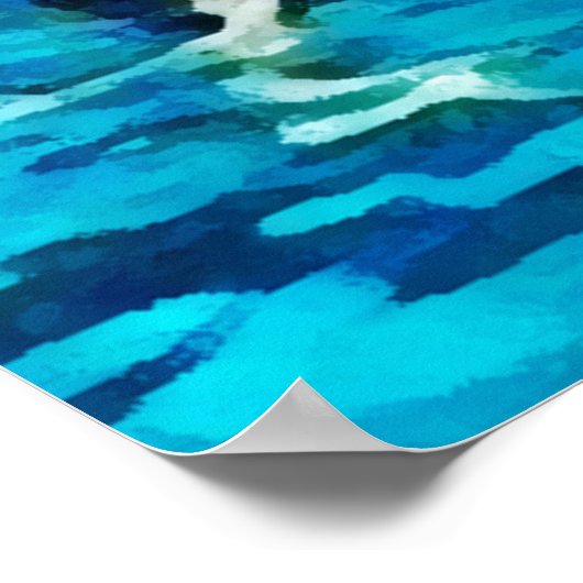 versiering van zwemverjaardagsfeestjes poster (Hoek)