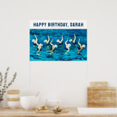 versiering van zwemverjaardagsfeestjes poster (Keuken)