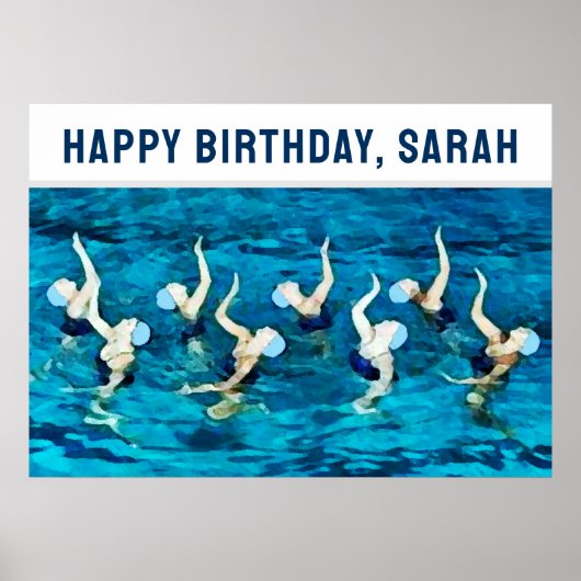 versiering van zwemverjaardagsfeestjes poster (Voorkant)